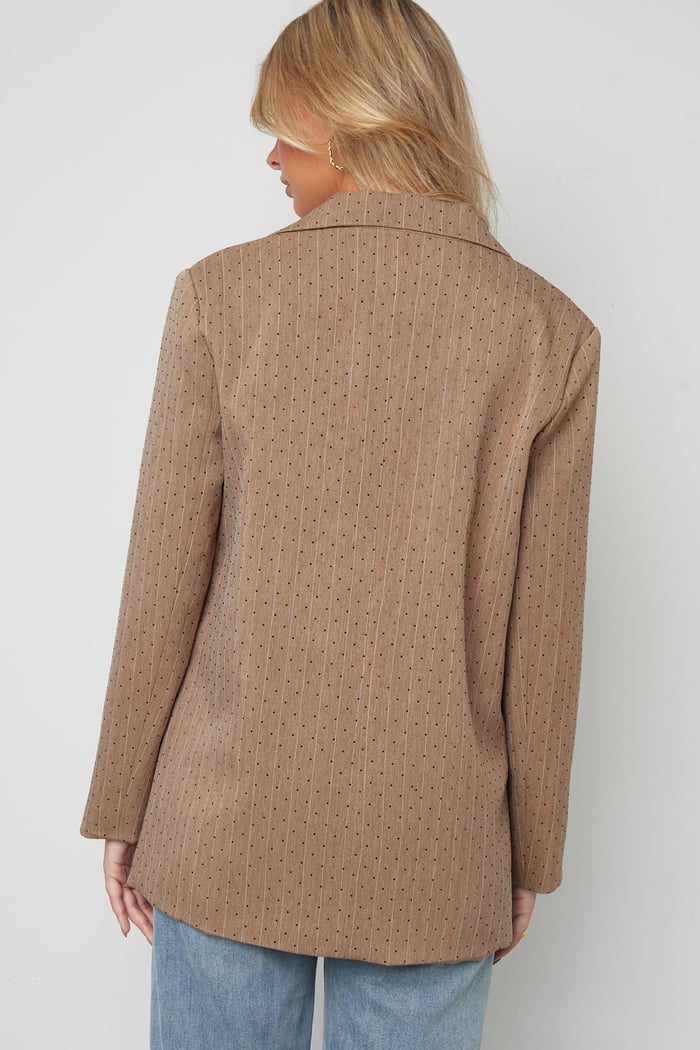 Rhinestone Striped Blazer h5Picture7